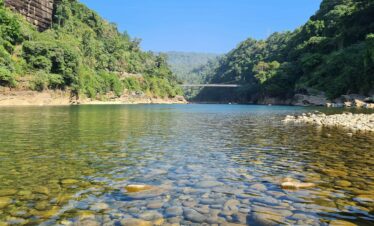 a body of water surrounded by trees and rocks